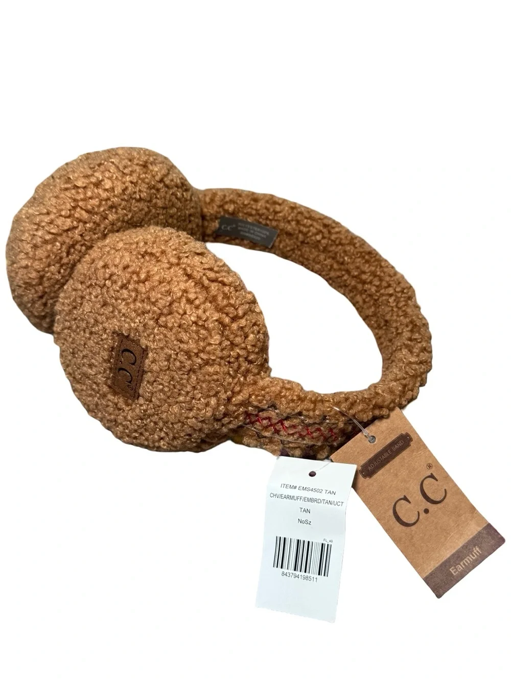 C.C Tan Sherpa Earmuffs – Plush Cozy Headband